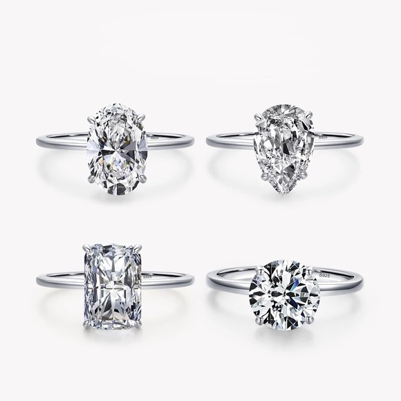 5.34Ct EMERALD Cut VVS Horizontal Setting Solitaire 925 Ring Size 5 - Picture 5 of 17